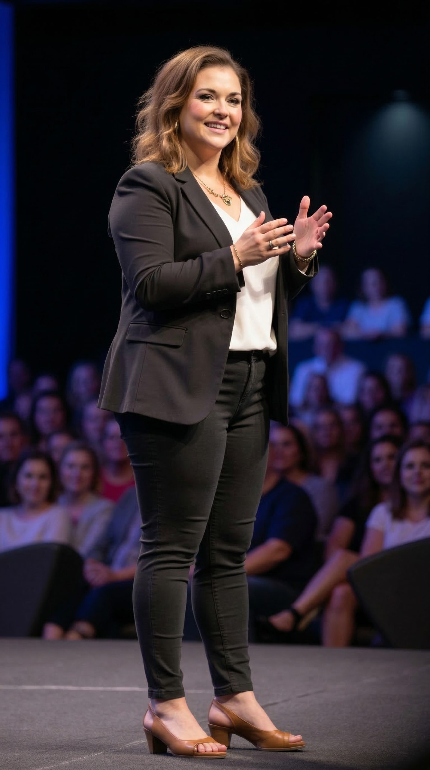 Lauren speaking at conference