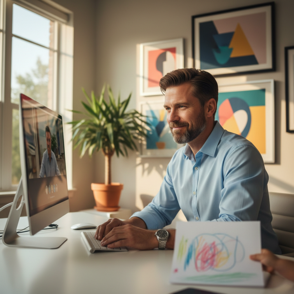 CEO parent on video coaching call learning scaling strategies